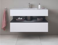 Vorschau: Duravit Qatego Einbauwaschtisch mit Unterschrank 100x55cm in weiß supermatt, mit offenem Fach in graphit supermatt QA4786