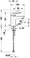 Vorschau: Duravit Wave Einhebel-Waschtischarmatur S, ohne Ablaufgarnitur, schwarz matt WA1010002046