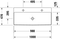 Vorschau: Duravit DuraSquare Waschtisch 100x47cm, ohne Überlauf, mit Wondergliss, mit nicht verschließbarem Ablaufventil, weiß 23531000721