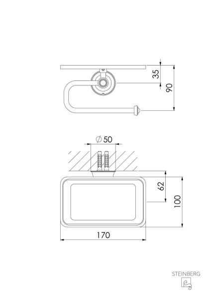 Steinberg Serie 550 Papierhalter ohne Deckel mit Ablage