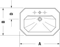 Vorschau: Duravit Serie 1930 Waschtisch oktogonal 70x50cm, mit Überlauf, mit Wondergliss, weiß 04387000001