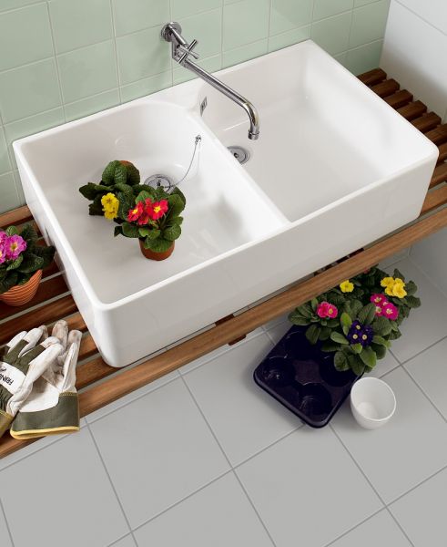 Villeroy&Boch O.Novo Doppelspülbecken mit Überlauf 89,5x22x55cm, weiß_2