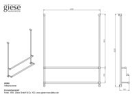 Vorschau: Giese Server Badetuchhalter 2-fach Duschwandmodell 65cm, schwarz matt