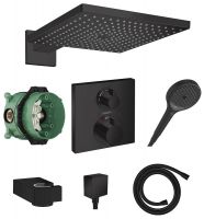 Vorschau: Hansgrohe Ecostat Square/ Raindance Duschsystem Unterputz, schwarz matt