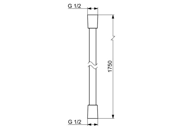 Hansa Brauseschlauch 1,75m, schwarz matt