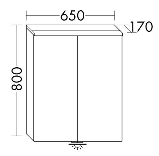 Burgbad Eqio Spiegelschrank 65x80cm mit horizontaler LED-Beleuchtung & Waschtischbeleuchtung