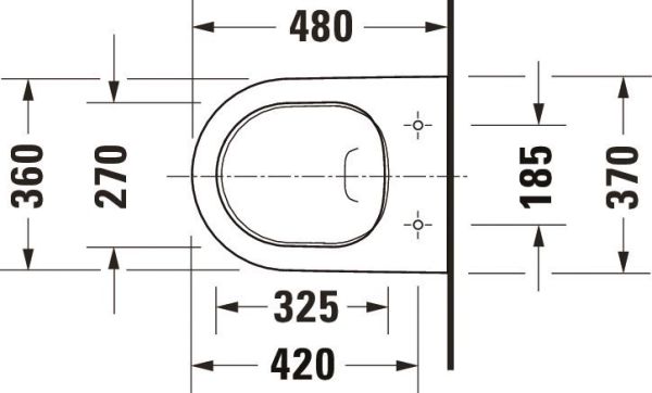 Duravit D-Neo Wand-WC compact 48x37cm, rimless, weiß