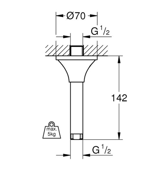 Grohe Rainshower Grandera Deckenauslass 14,2cm, chrom