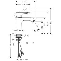 Vorschau: Hansgrohe Metris Einhebel-Waschtischmischer 110 LowFlow 3,5 l/min ohne Ablaufgarnitur, chrom