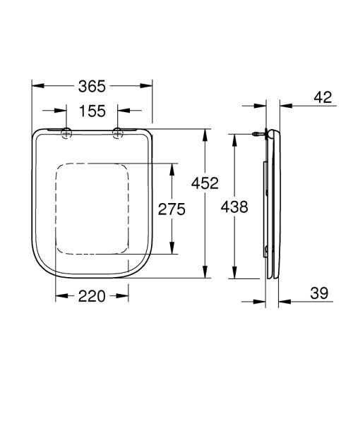 Grohe BauEdge Keramik WC-Sitz mit Soft close, weiß