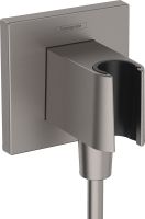 Vorschau: Hansgrohe FixFit E Brausehalter mit Schlauchanschluss 26889340 brushed black chrome