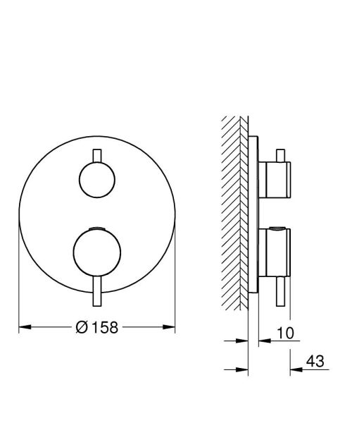 Grohe Atrio Dusch-Thermostat mit Absperrventil