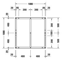 Vorschau: Duravit Tempano Fußgestell höhenverstellbar 70 - 100mm 1000x1000x85mm