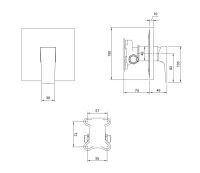 Vorschau: Villeroy&Boch Architectura Square Unterputz-Einhebel-Duscharmatur