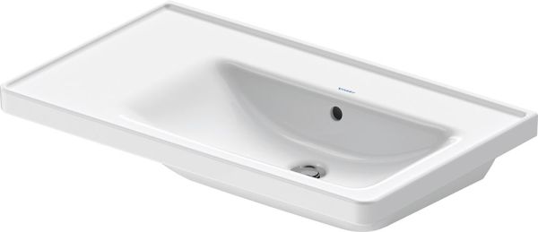 Duravit D-Neo Waschtisch rechteckig 80x48cm, mit Überlauf, Becken rechts, WonderGliss, weiß 23708000601