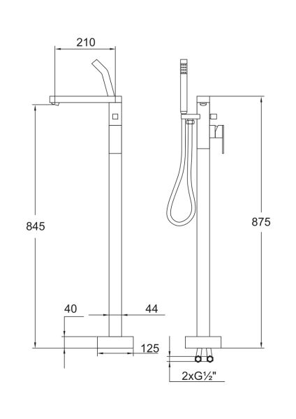 Steinberg Serie 342 freistehende Wannen-Armatur