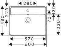 Vorschau: hansgrohe Xanuia Q Aufsatzwaschtisch geschliffen 60x48cm, weiß