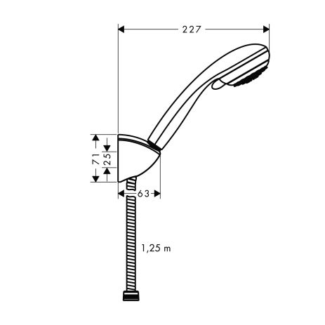 Hansgrohe Crometta 85 Variojet Handbrause/ Porter'C Brausehalter Set 1,25m, chrom