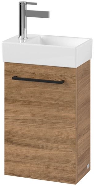 Villeroy&Boch Avento Handwaschbeckenunterschrank 34cm, 1 Tür, Türanschlag links, Griff volcano black