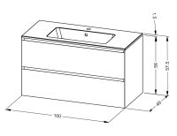 Vorschau: RIHO Spring Dew Waschtisch mit Waschtischunterschrank 100x46cm