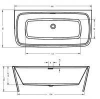 Vorschau: RIHO Adore wandstehende Badewanne 180x86cm inkl. Schürze, weiß