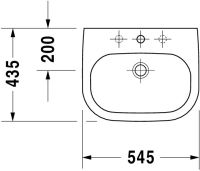 Vorschau: Duravit D-Code Einbauwaschtisch rechteckig 54,5x43,5cm, mit Hahnloch und Überlauf, weiß 0337540000