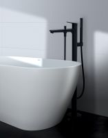 Duravit Wave Einhebel-Wannenmischer bodenstehend rund, schwarz matt WA5250000046