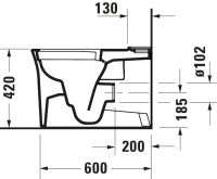 Vorschau: Duravit White Tulip Stand-WC für Kombination, Tiefspüler, spülrandlos, weiß