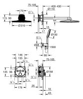 Vorschau: Grohe Grohtherm SmartControl Duschsystem Unterputz mit Rainshower SmartActive 310