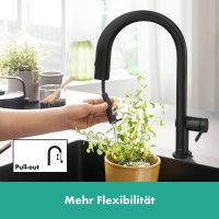 Vorschau: Hansgrohe Aqittura M91 Küchenarmatur mit SodaSystem 210 Starter Set, mit sBox lite, schwarz matt 76839670