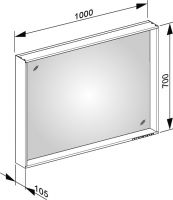 Vorschau: Keuco X-Line Lichtspiegel DALI-steuerbar, 100x70cm