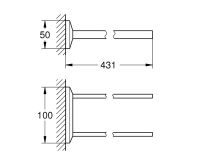 Vorschau: Grohe Allure Brilliant Handtuchhalter 2-armig, starr, chrom