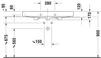 Vorschau: Duravit Happy D.2 Waschtisch 100x50,5cm, mit Hahnloch und Überlauf, geschliffen, WonderGliss, weiß