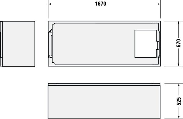 Duravit No.1 Badewannenträger 167x67x51,5cm für Badewanne 700489, weiß