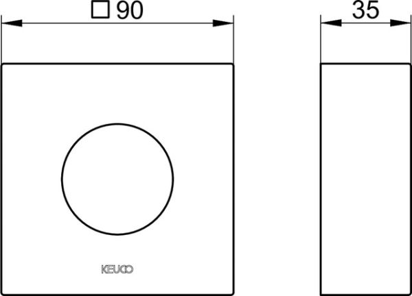 Keuco IXMO Verlängerungs-Rosette eckig für Thermostatarmatur, Unterputz