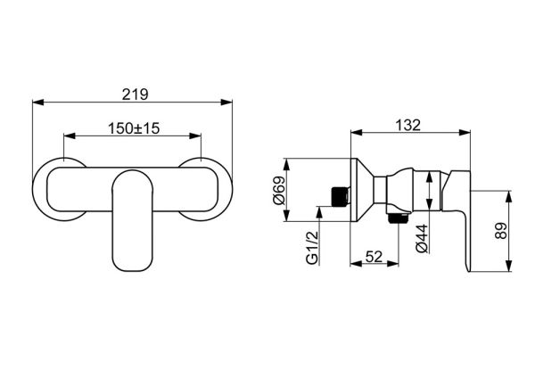 Hansa Hansabasic Einhand-Brausebatterie, chrom