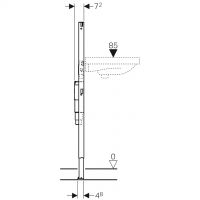 Vorschau: Geberit Duofix Element für Waschtisch, 112cm, Standarmatur mit UP-Funktionsbox, mit UP-Siphon