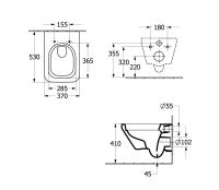 Vorschau: Villeroy&Boch Architectura Wand-Tiefspül-WC, spülrandlos mit TwistFlush[e³], softcube, weiß 5685C001