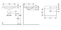 Vorschau: Geberit VariForm Einbauwaschtisch mit 1 Hahnloch, mit Überlauf, rechteckig, Breite 55cm, weiß_2