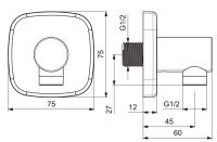 Vorschau: Hansa Hansaliving Wandanschlussbogen, 2-teilig, Rosette soft edge, chrom