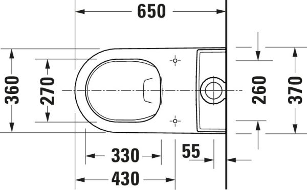 Duravit White Tulip Stand-WC für Kombination, Tiefspüler, spülrandlos, weiß