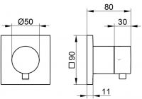 Vorschau: Keuco IXMO 2-Wege Ab- u. Umstellventil Rosette eckig mit Griff Comfort