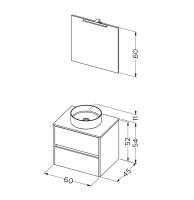 Vorschau: RIHO Porto Bowl Aufsatzwaschtisch, Unterschrank 60cm & Spiegel mit LED Beleuchtung F014124