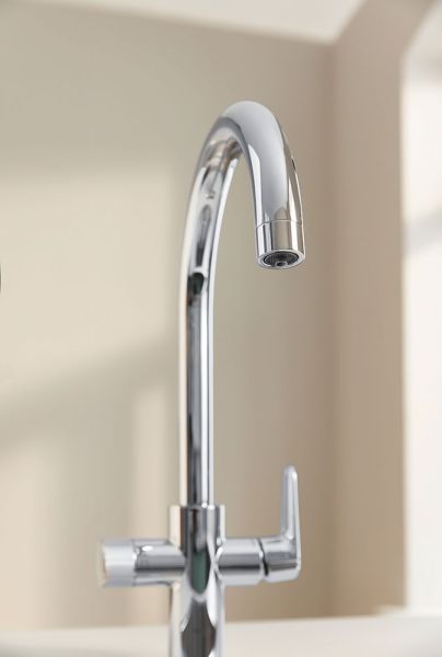 Grohe Blue Pure BauCurve Küchenarmatur Starter Set, mit C-Auslauf und S-Size Filter, chrom