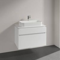 Vorschau: Villeroy&Boch Legato Waschtischunterschrank 80x50cm für Aufsatzwaschtisch, 2 Auszüge glossy white B75400DH1