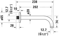 Vorschau: Duravit Brausearm 21cm, rund, schwarz matt