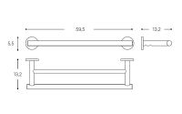 Vorschau: Cosmic Architect S+ Doppelte Handtuchstange 60cm, edelstahl matt