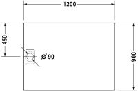 Vorschau: Duravit Stonetto Duschwanne rechteckig 90x120cm, Mineralguss