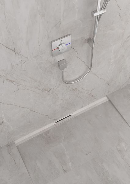 Hansgrohe RainDrain Flex Fertigset Duschrinne 90cm, kürzbar, edelstahl gebürstet