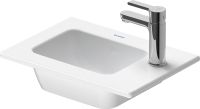 Vorschau: Duravit ME by Starck Handwaschbecken 43x30cm mit Hahnloch, ohne Überlauf, WonderGliss, weiß seidenmatt 07234332411